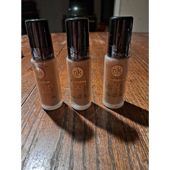 New Lot of 3 Sealed NK Makeup Perfection Liquid Foundation FFPF04 Warm Sand - Picture 3 of 4